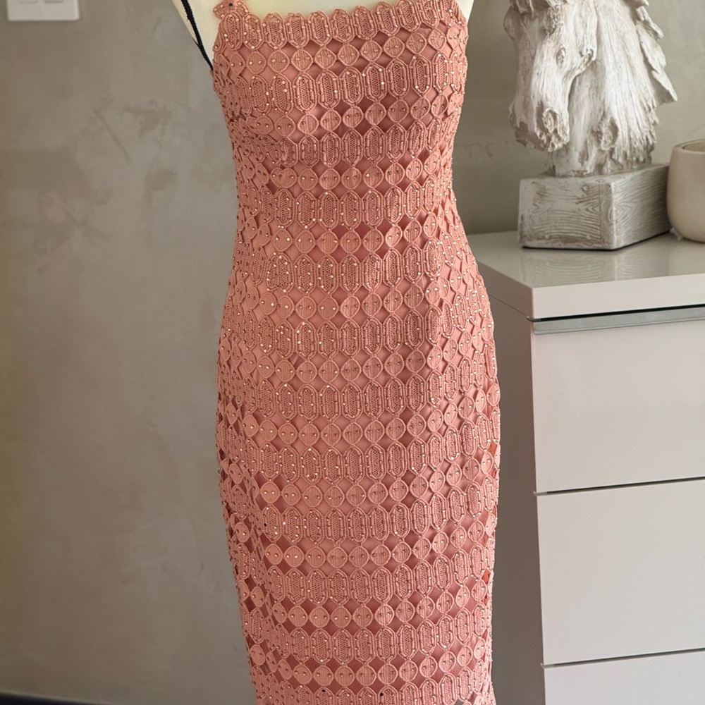 Elegant JOVANI beaded  Pink  Dress